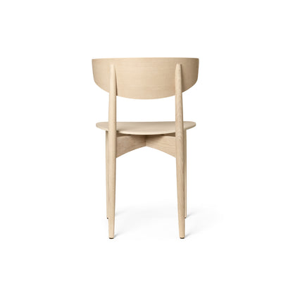 Herman Dining Chair with Wood Base by Ferm Living - White Oiled Beech Veneer Seat / Solid White Oiled Beech Frame