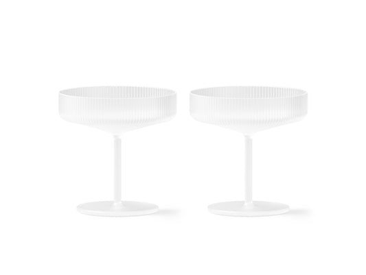 Ripple Champagne Saucers - Set of 2 (Frosted) by Ferm Living