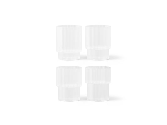 Ripple Glasses - Set of 4 (Frosted) by Ferm Living
