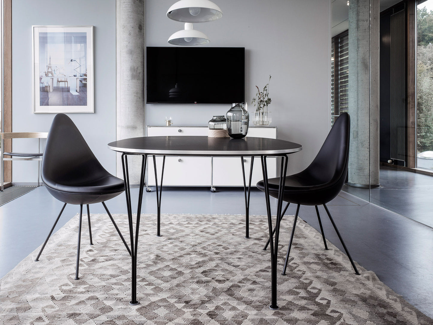 Superellipse Dining Table (Laminate Tabletop) by Fritz Hansen