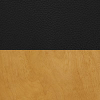 Swatch for Frame: Honey Stained Birch / Seat: Black Prestige Leather