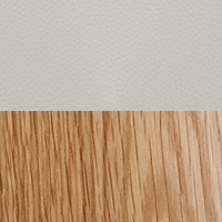 Swatch for Frame: Lacquered Oak / Seat and Back: White Prestige Leather