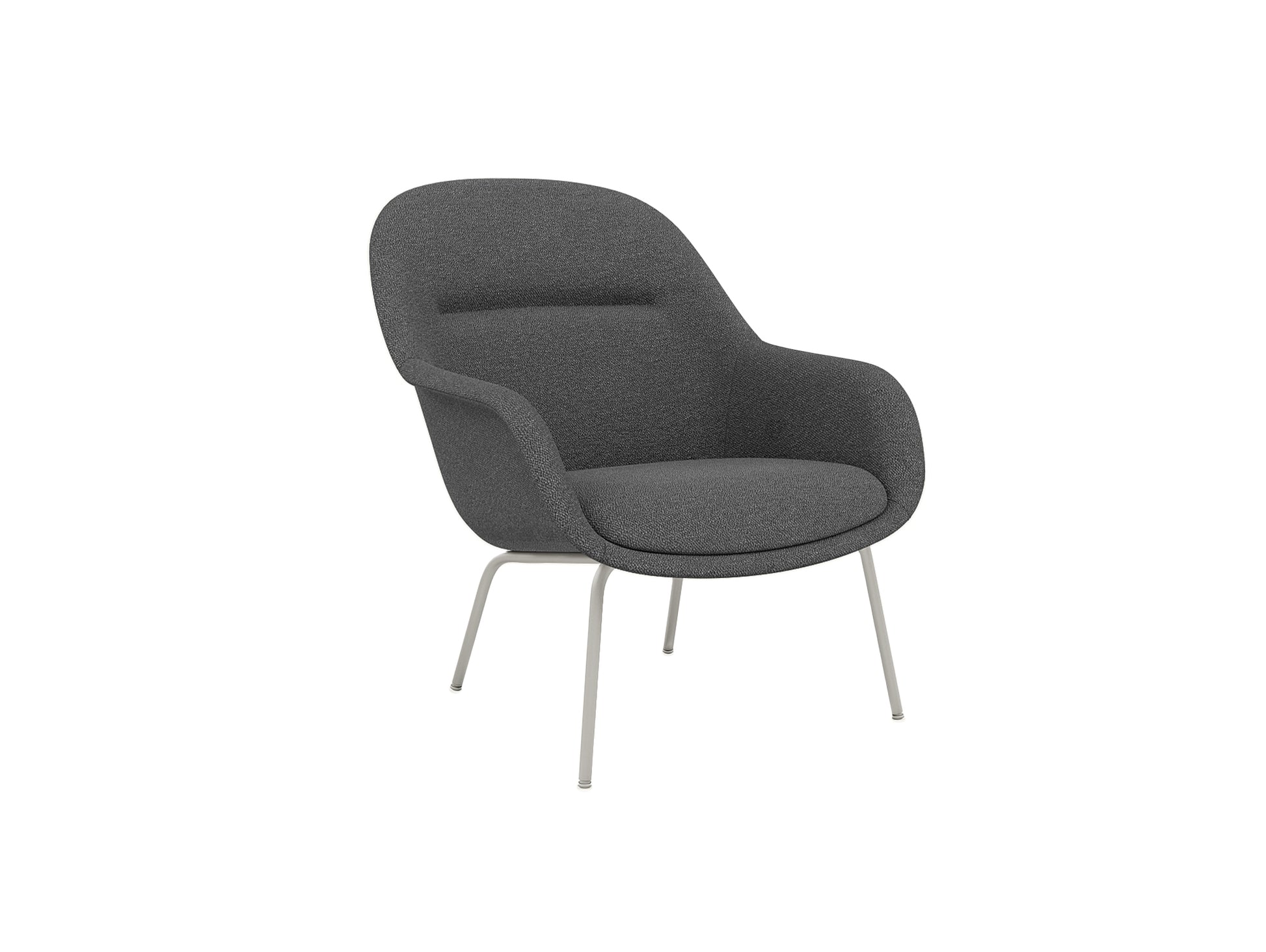 Fiber Lounge Armchair - Tube Base by Muuto / Hearth 014 / Grey Base