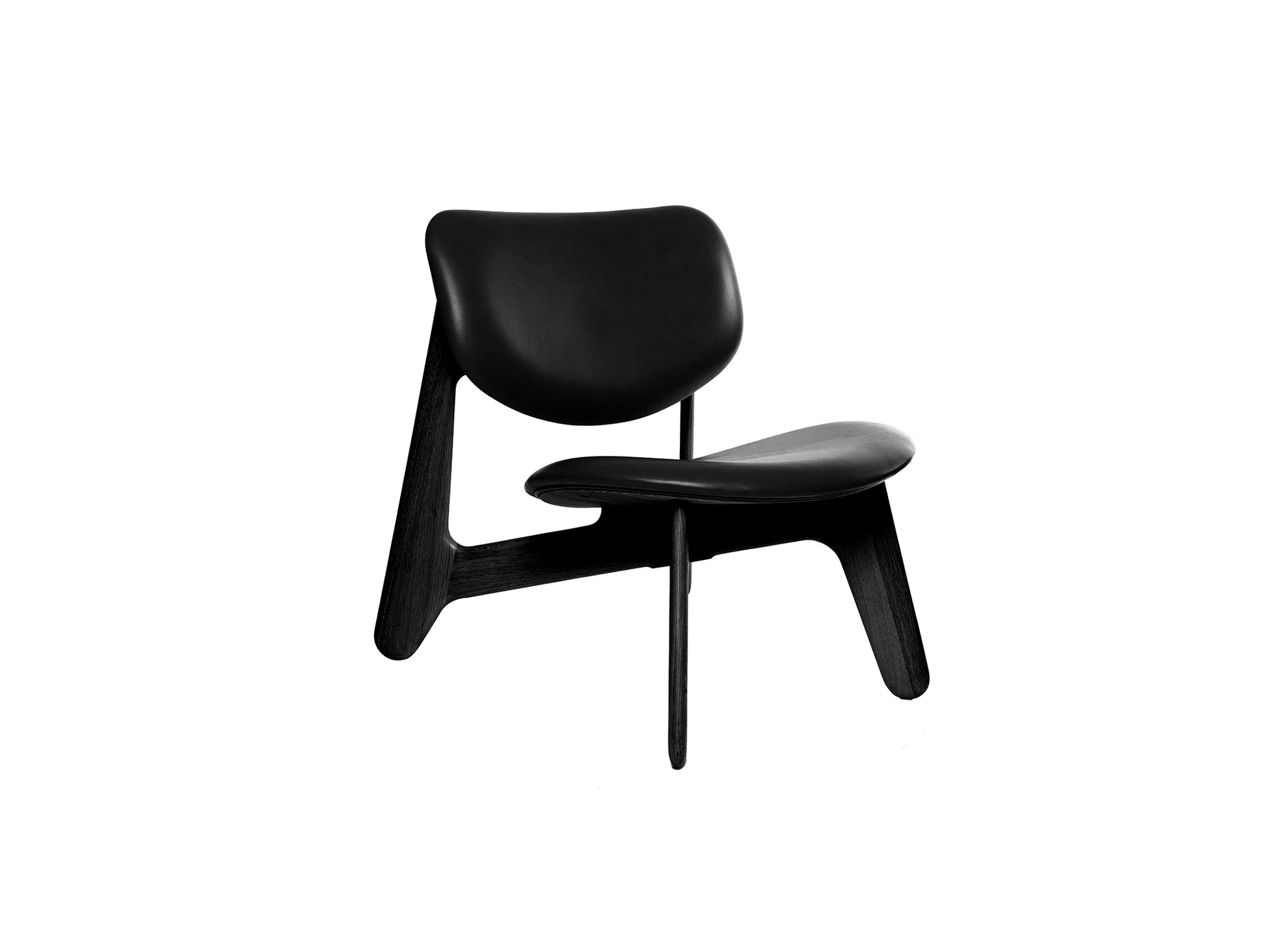 Slab Lounge Chair by Tom Dixon - Black Oak / Leather Black