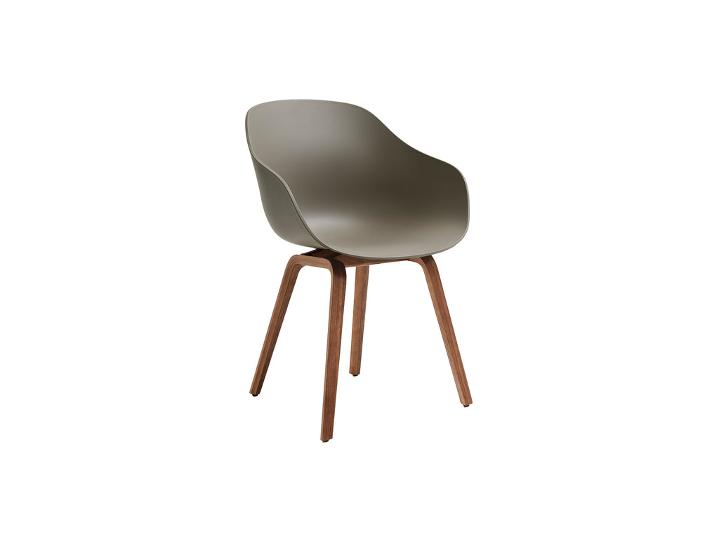 About A Chair AAC 222 - New Colours by HAY / Khaki Shell / Lacquered Walnut Base