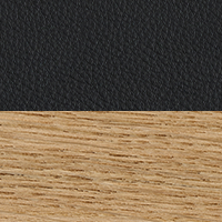 Swatch for Lacquered Oak / Black Grano Leather