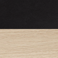 Swatch for Lacquered Oak / Black Leather