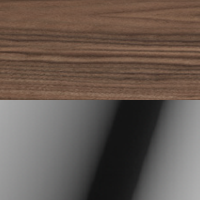 Swatch for Lacquered Walnut Veneer Tabletop / Chromed Steel Base