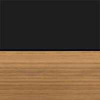 Swatch for Linoleum Black Tabletop / Natural Oak Base