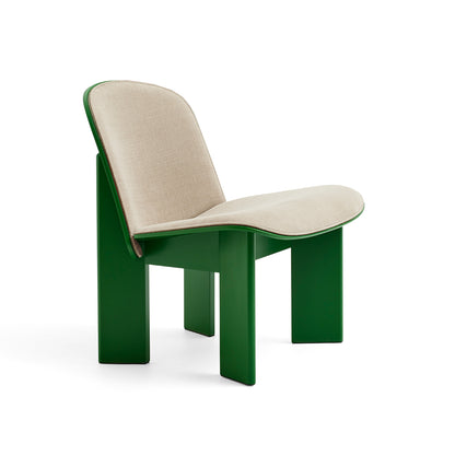 Chisel Lounge Chair (Front Upholstery) by HAY - Lush Green Lacquered Beech / Linara Doeskin 216