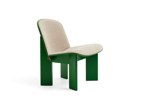 Chisel Lounge Chair (Front Upholstery) by HAY - Lush Green Lacquered Beech / Linara Doeskin 216
