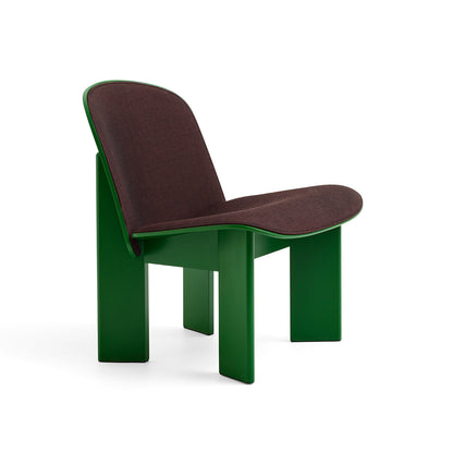 Chisel Lounge Chair (Front Upholstery) by HAY - Lush Green Lacquered Beech / Remix 3 373