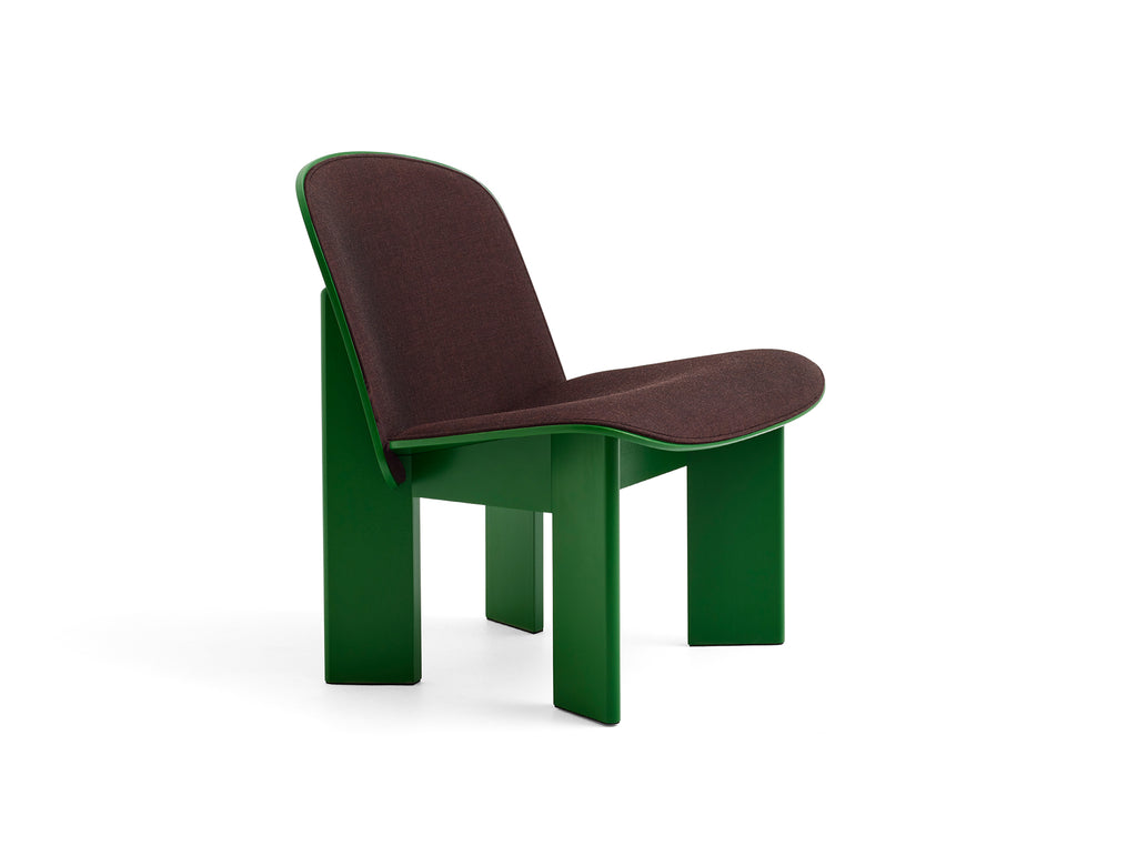 Chisel Lounge Chair (Front Upholstery) by HAY - Lush Green Lacquered Beech / Remix 3 373