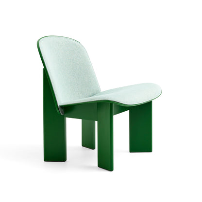 Chisel Lounge Chair (Front Upholstery) by HAY - Lush Green Lacquered Beech / Metaphor 023 Sylvan