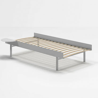 Bed 90 cm (High) - Stainless Steel by Moebe - Bed Frame / 90 Wide cm Slats / 1 Side Table