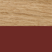Swatch for Oak Tabletop with Burgundy Red Crossbar