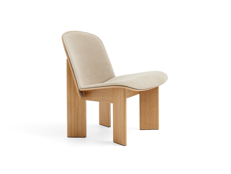 Chisel Lounge Chair (Front Upholstery) by HAY - Lacquered Oak / Linara Doeskin 216