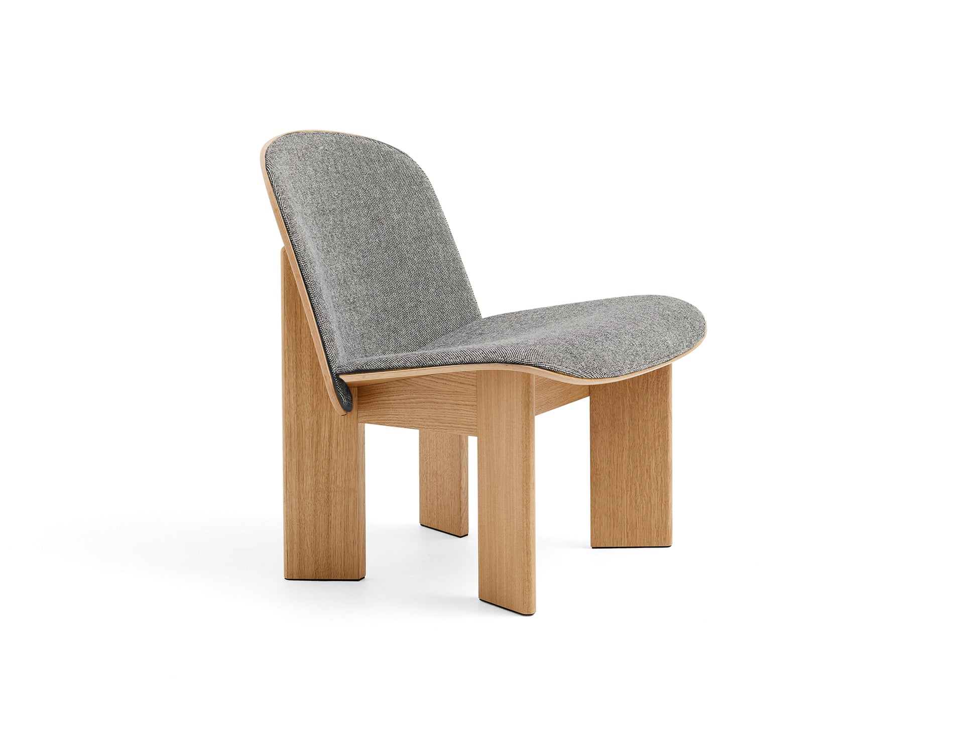 Chisel Lounge Chair (Front Upholstery) by HAY - Lacquered Oak / Hallingdal 65 166