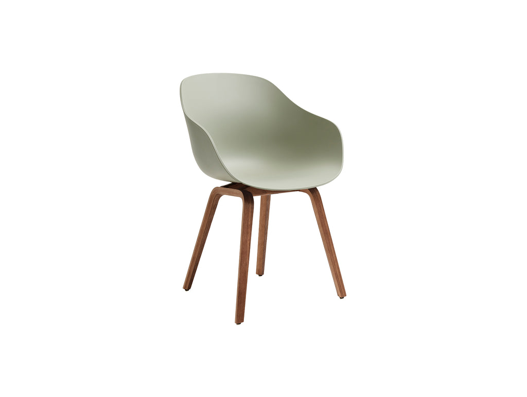 About A Chair AAC 222 - New Colours by HAY / Pastel Green Shell / Lacquered Walnut Base