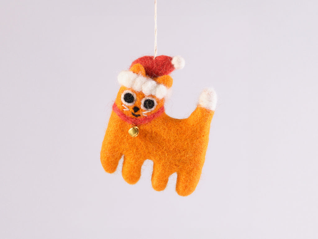 Pat Cat Felted Hanging Decorations by Wrap Stationery