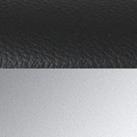 Swatch for Polished Aluminium Base / Black Leather Seat