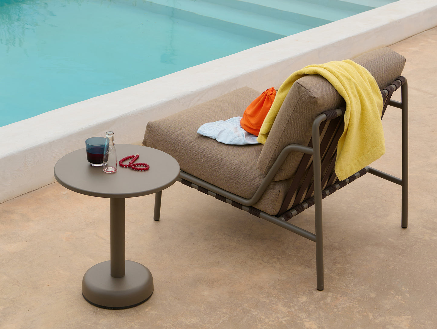 Settle Lounge Chair without Armrest by Muuto - Taupe / Ribbed Weave 05