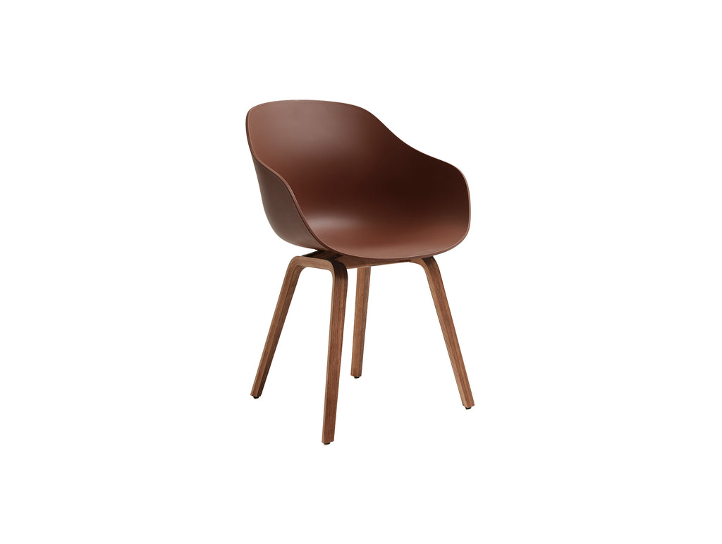 About A Chair AAC 222 - New Colours by HAY / Soft Brick Shell / Lacquered Walnut Base