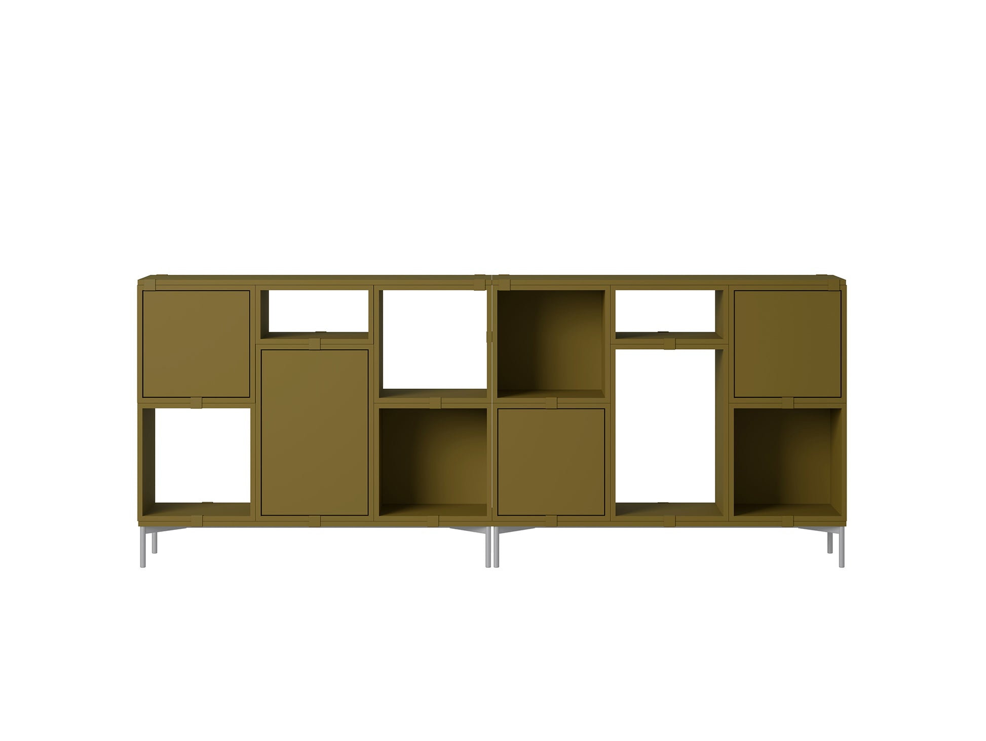 Stacked Storage System - Office Storage by Muuto - Configuration 3 / Brown Green