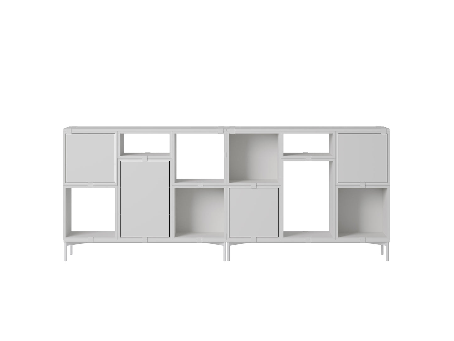 Stacked Storage System - Office Storage by Muuto - Configuration 3 / Grey