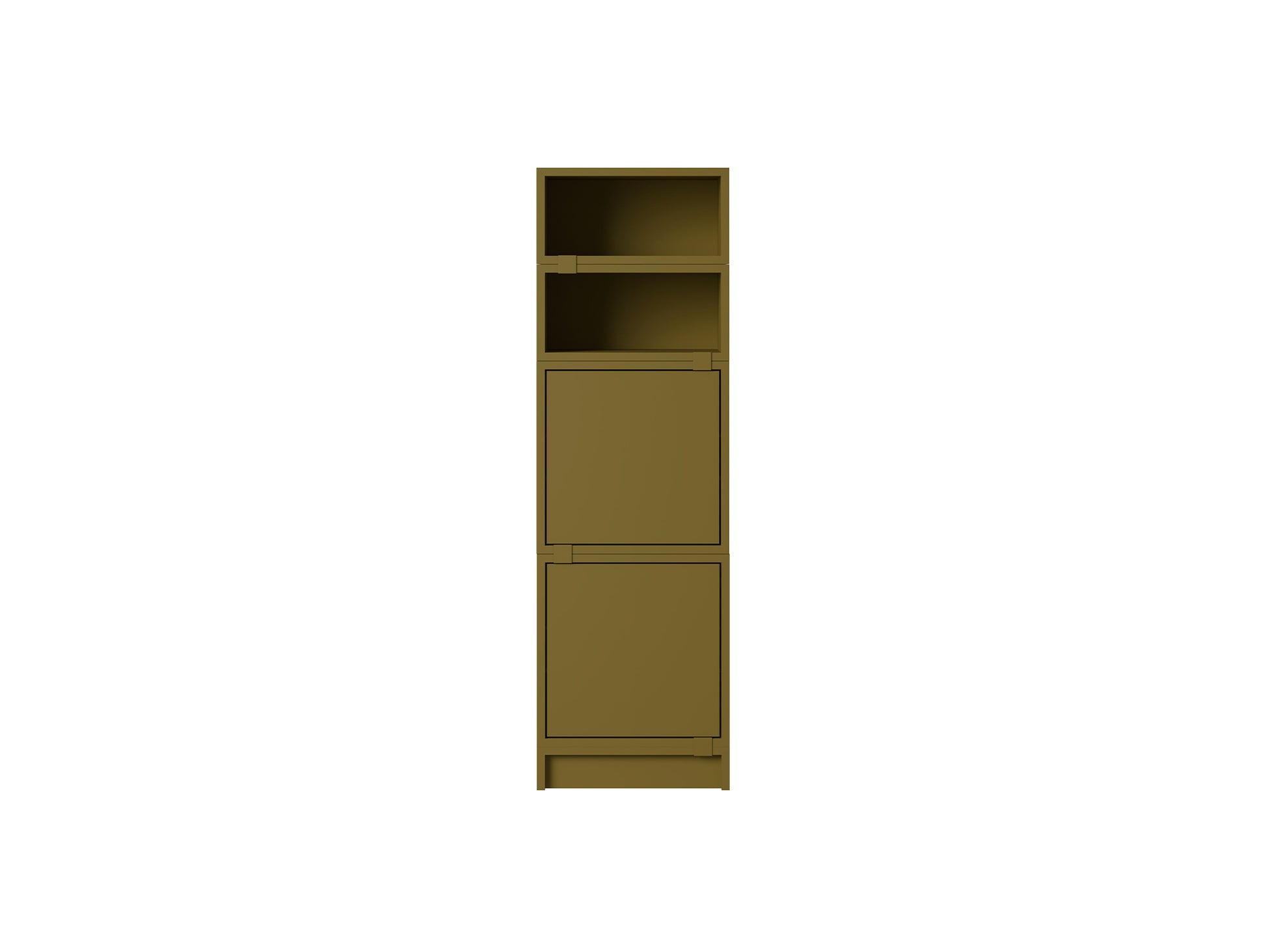 Stacked Storage System - Office Storage by Muuto - Configuration 4 / Brown Green