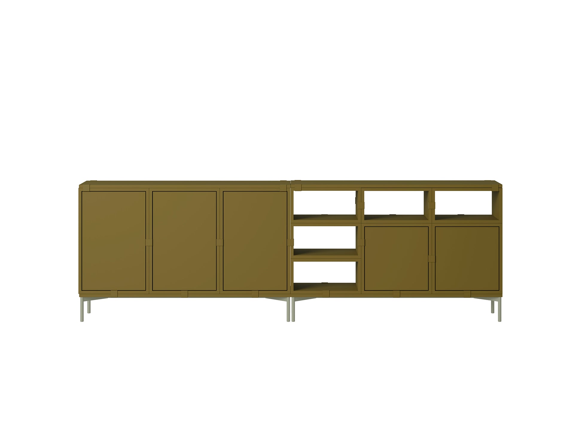 Stacked Storage System - Sideboard by Muuto / Configuration 2 / Brown Green