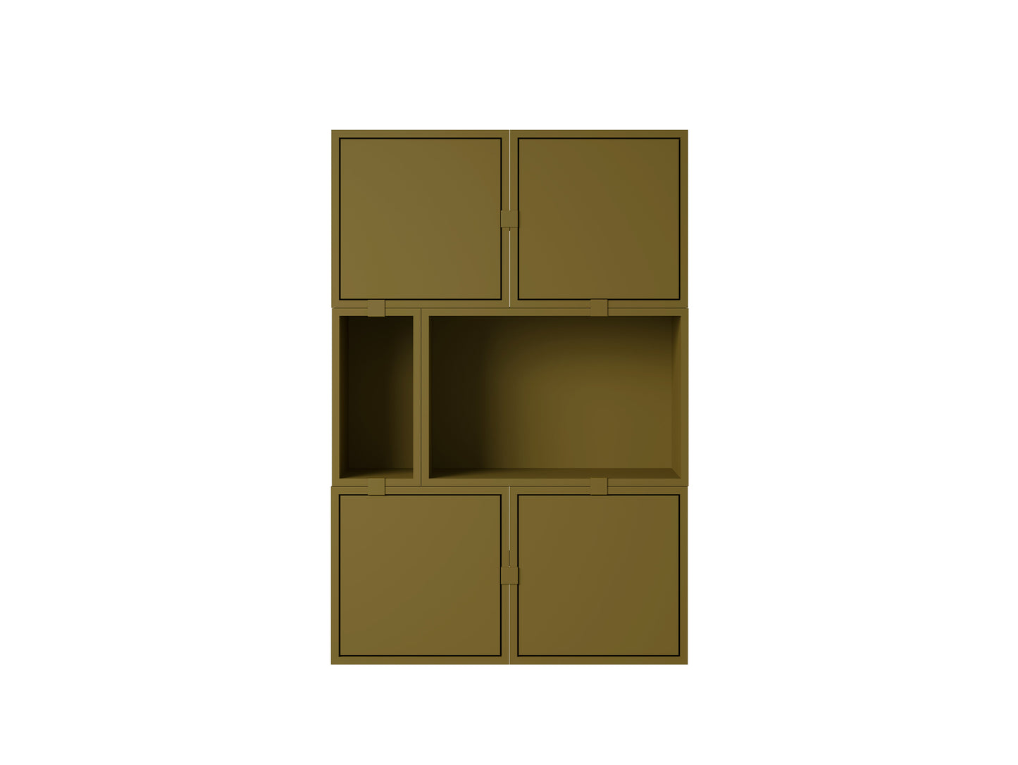 Stacked Storage System - Sideboard by Muuto  / Configuration 4  / Brown Green