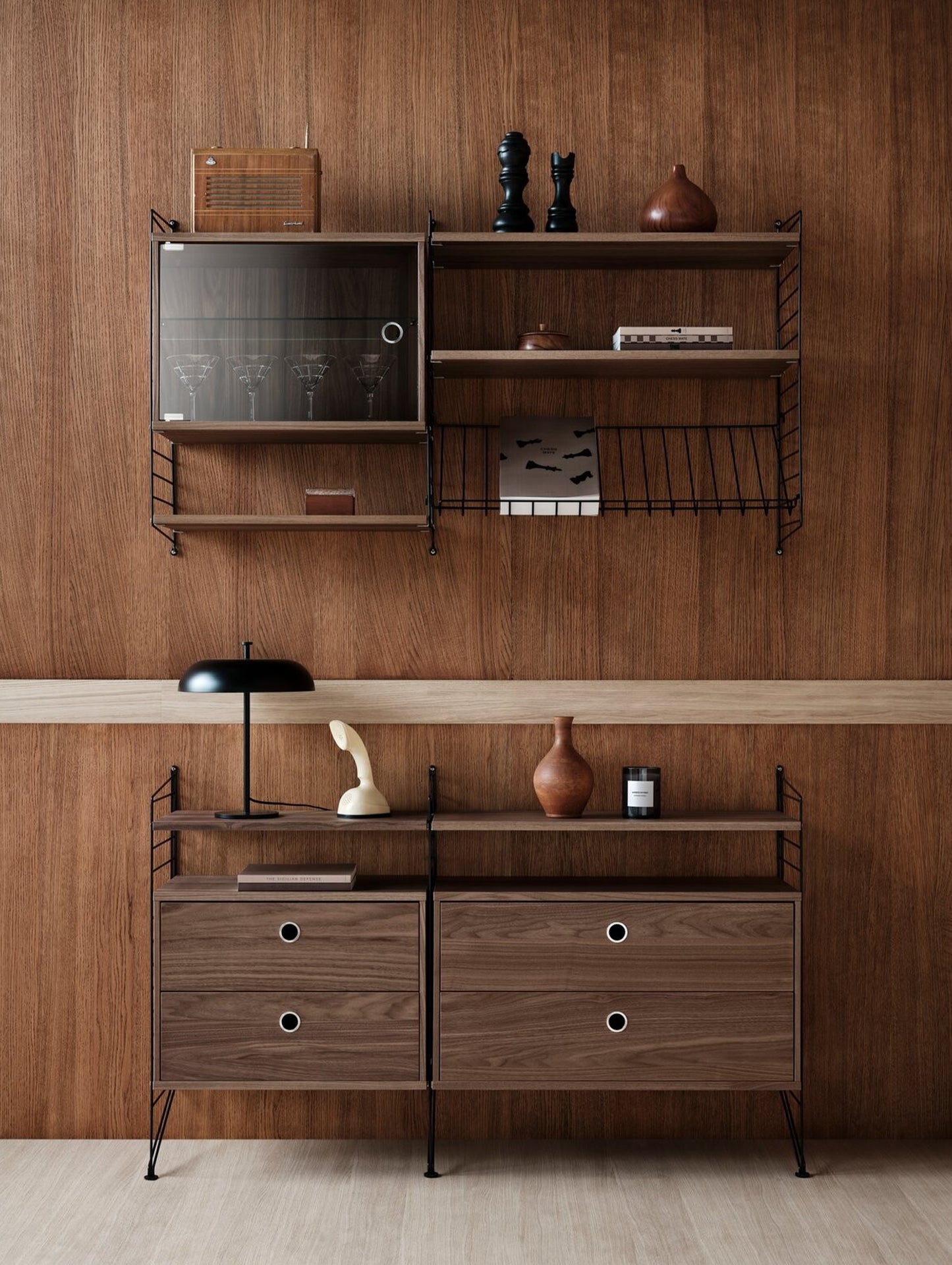 String System Shelves by String - Walnut