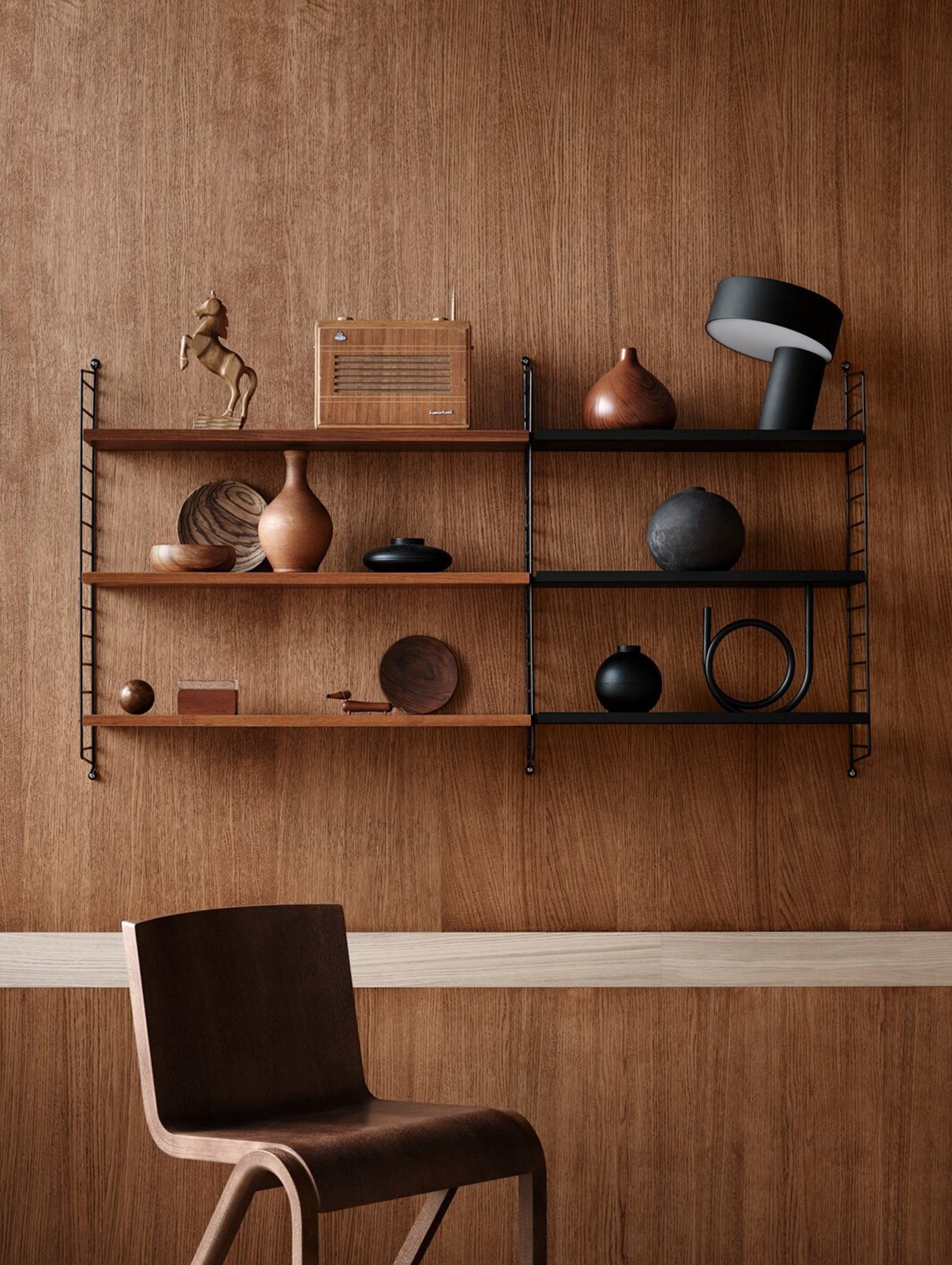 String System Shelves by String - Walnut