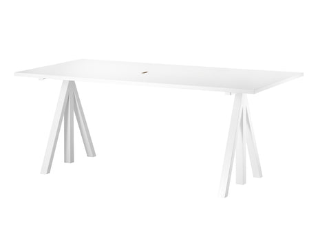 String Work Desk by String - 180 x 90 / White Frame / White Laminated MDF Desktop