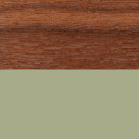Swatch for Walnut Tabletop with Thyme Green Crossbar