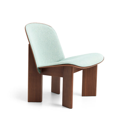 Chisel Lounge Chair (Front Upholstery) by HAY - Lacquered Walnut / Metaphor 023 Sylvan