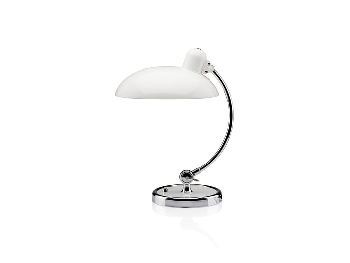 Kaiser Idell Luxus Table Lamp by Fritz Hansen - High Gloss White Shade with Chrome Base