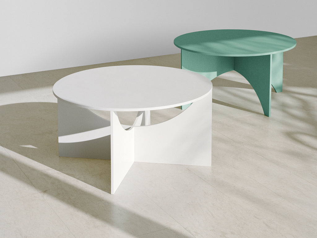 FK05 Charlotte Coffee Table by e15 - Signal White Lacquered Oak Veneer