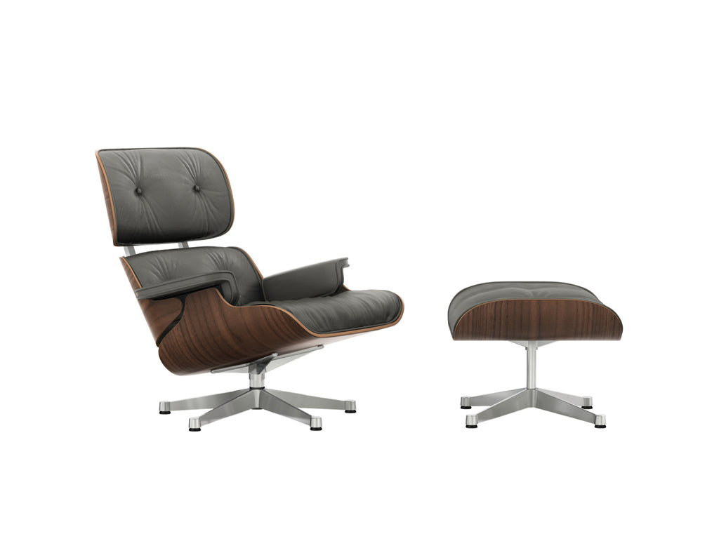 Eames Lounge Chair by Vitra - Black Pigmented Walnut / Umbra Grey