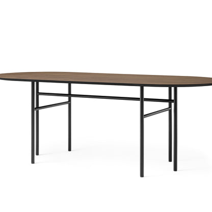 Snaregade Dining Table - Oval by Menu /Dark Stained Oak Veneer Tabletop / Black Steel Base