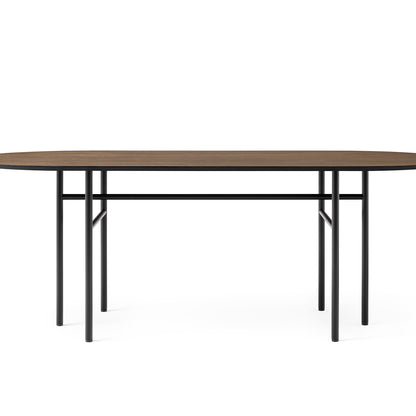 Snaregade Dining Table - Oval by Menu /Dark Stained Oak Veneer Tabletop / Black Steel Base