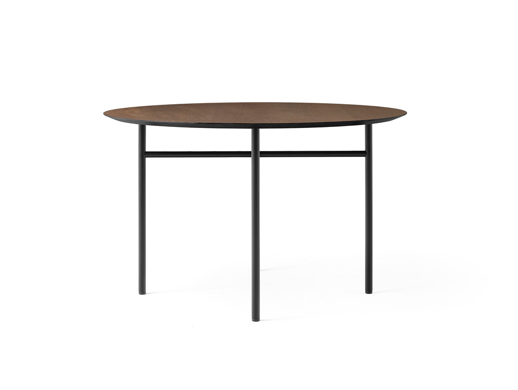 Snaregade Dining Table - Circle by Menu / D120 cm / Dark Stained Oak Veneer Tabletop / Black Steel Base