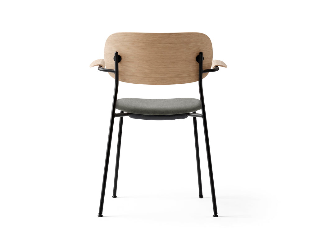 Co Dining Chair Upholstered by Menu - With Armrest / Black Powder Coated Steel / Natural Oak / Hallingdal 65 130
