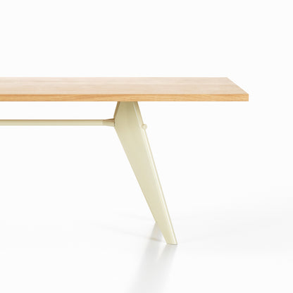 EM Table (Solid Oak Tabletop) by Vitra - Length 200 cm / Solid Oak Tabletop / Ecru Base