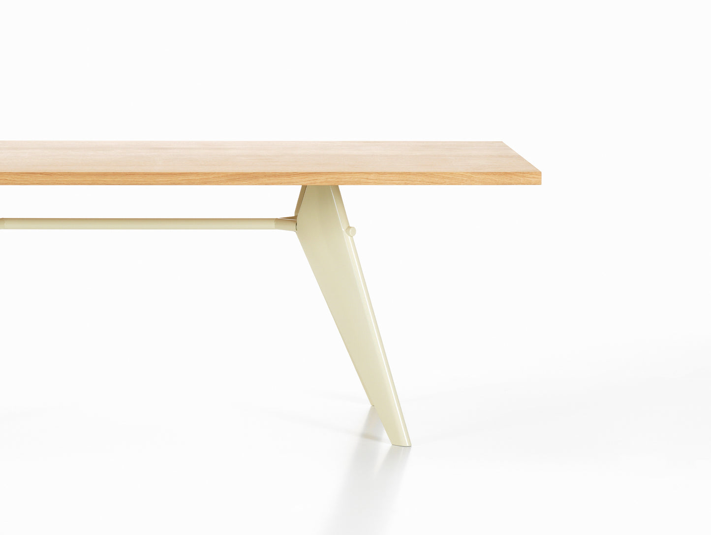 EM Table (Solid Oak Tabletop) by Vitra - Length 200 cm / Solid Oak Tabletop / Ecru Base