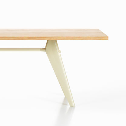 EM Table (Solid Oak Tabletop) by Vitra - Length 240 cm / Solid Oak Tabletop / Ecru Base