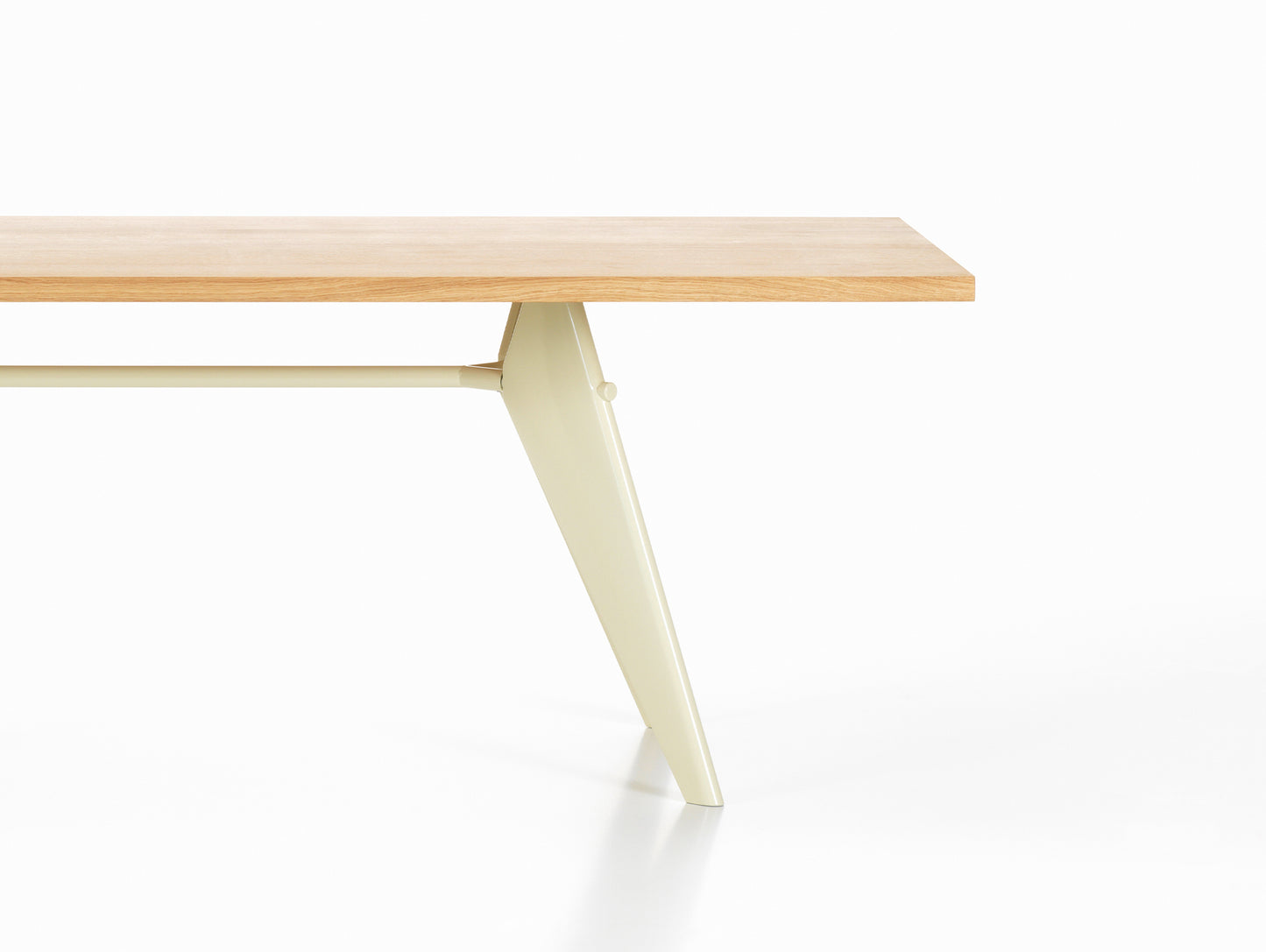 EM Table (Solid Oak Tabletop) by Vitra - Length 240 cm / Solid Oak Tabletop / Ecru Base