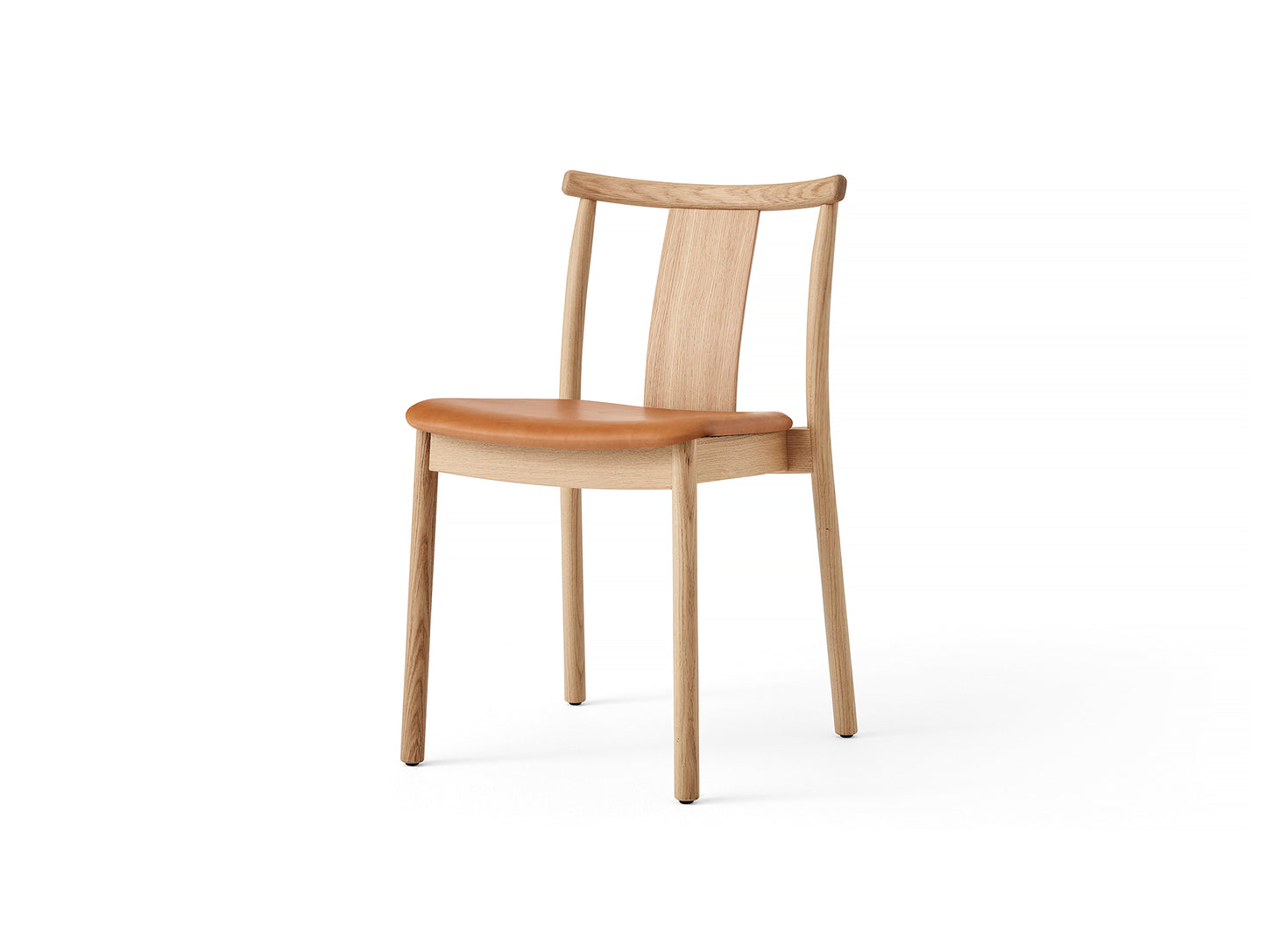 Merkur Dining Chair Upholstered by Menu - Without Armrest / Lacquered Oak / Dakar Leather 0250