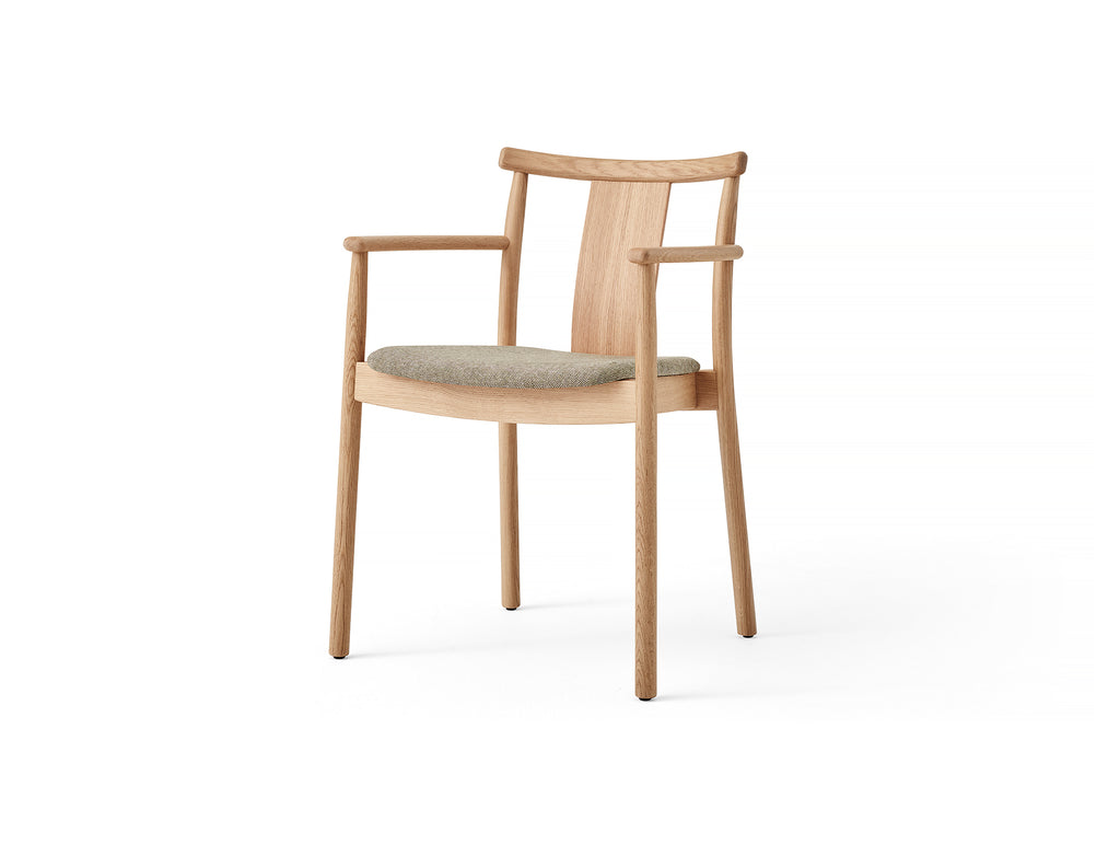 Merkur Dining Chair Upholstered by Menu - With Armrest / Lacquered Oak / Hallingdal 0200